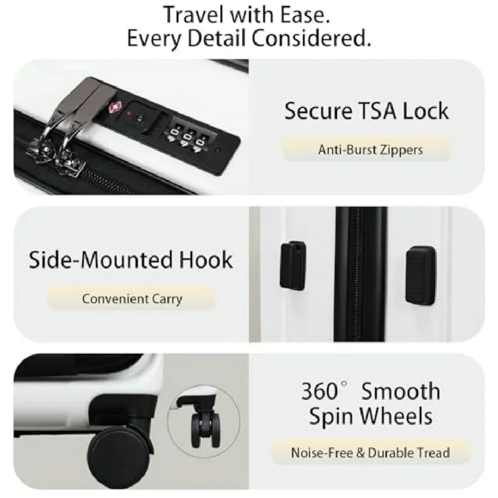 20 Inch Expandable Carry On Luggage with Laptop Compartment & TSA Lock